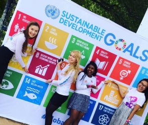 Fiona with Girl Up volunteers at the New York Global Citizen Festival